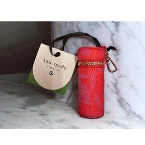 Kate Spade x Target Canvas Classic Rose Lipstick Bag Charm Keychain Pink Red